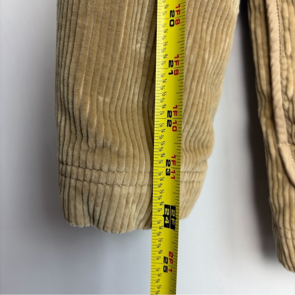 Vintage LL Bean Corduroy Barn Jacket Womens M Tan Beige Chore Coat Lined - Picture 10 of 15